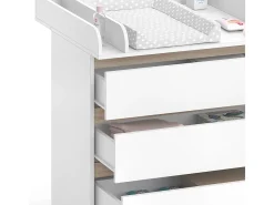 Cómoda para mudar de roupa branco/sonoma 80x76x87 emma