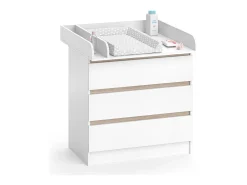 Cómoda para mudar de roupa branco/sonoma 80x76x87 emma