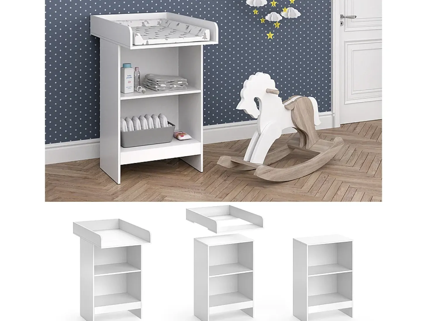 Cómoda para mudar de roupa branco 60x88x103 leo