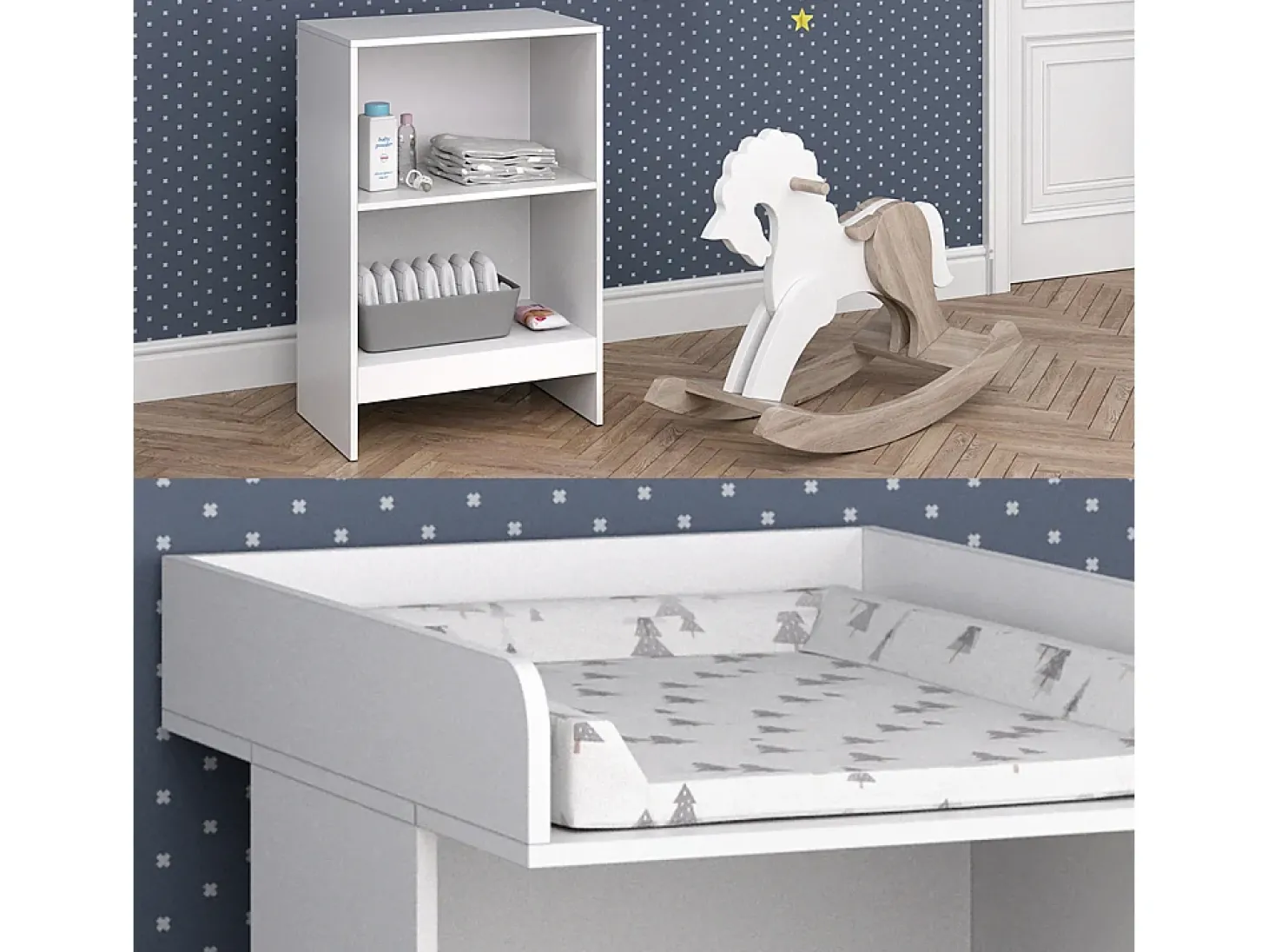 Cómoda para mudar de roupa branco 60x88x103 leo