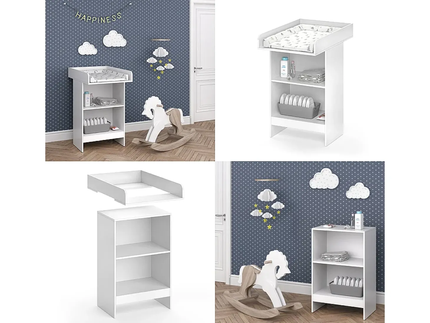 Cómoda para mudar de roupa branco 60x88x103 leo