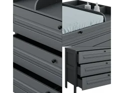 Cómoda para mudar de roupa cinza 133x70x98.4 ajaton