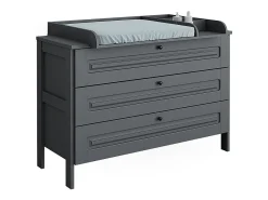 Cómoda para mudar de roupa cinza 133x70x98.4 ajaton