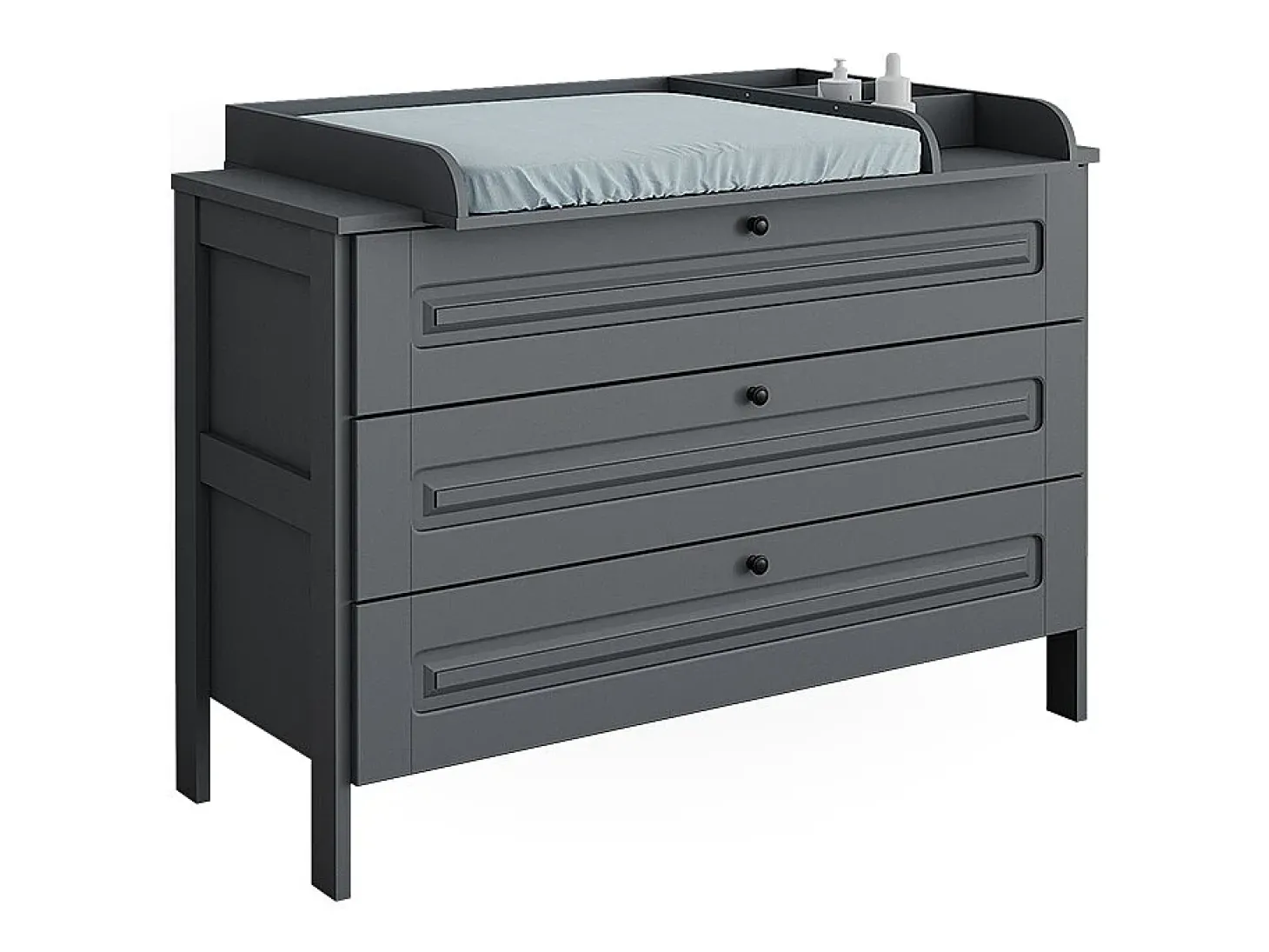 Cómoda para mudar de roupa cinza 133x70x98.4 ajaton