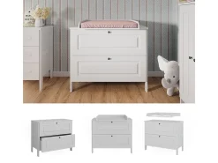 Cómoda para mudar de roupa branco 108x70x98 ajaton