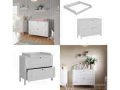 Cómoda para mudar de roupa branco 108x70x98 ajaton