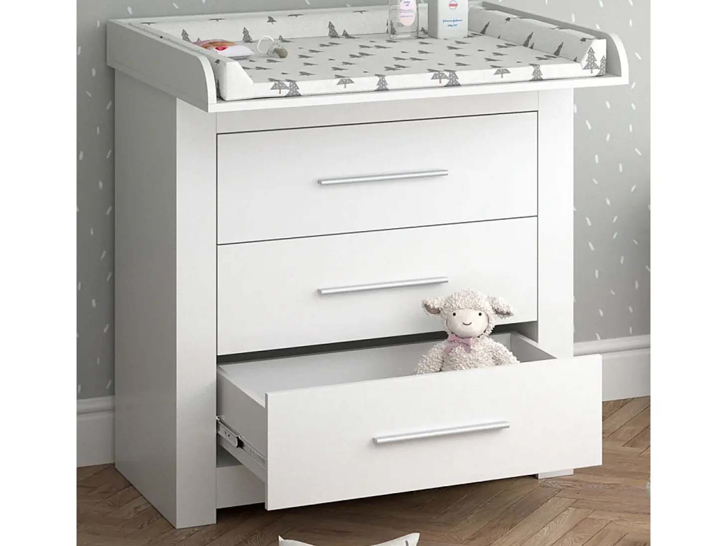 Cómoda para mudar de roupa branco 86.6x48.5x86.5 miro