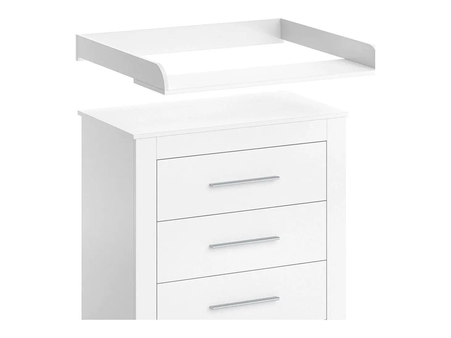 Cómoda para mudar de roupa branco 86.6x48.5x86.5 miro
