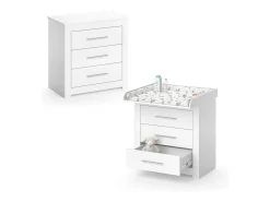 Cómoda para mudar de roupa branco 86.6x48.5x86.5 miro