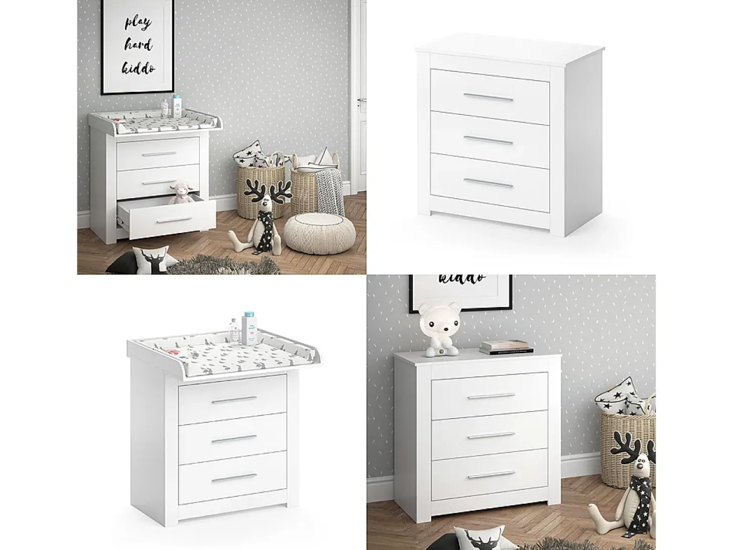 Cómoda para mudar de roupa branco 86.6x48.5x86.5 miro