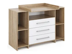 Cómoda para mudar de roupa branco/sonoma 143x70x100 oskar