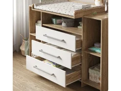 Cómoda para mudar de roupa branco/sonoma 143x70x100 oskar