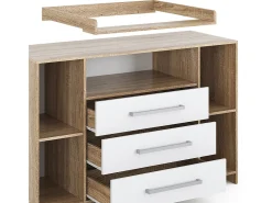Cómoda para mudar de roupa branco/sonoma 143x70x100 oskar
