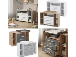 Cómoda para mudar de roupa branco/sonoma 143x70x100 oskar