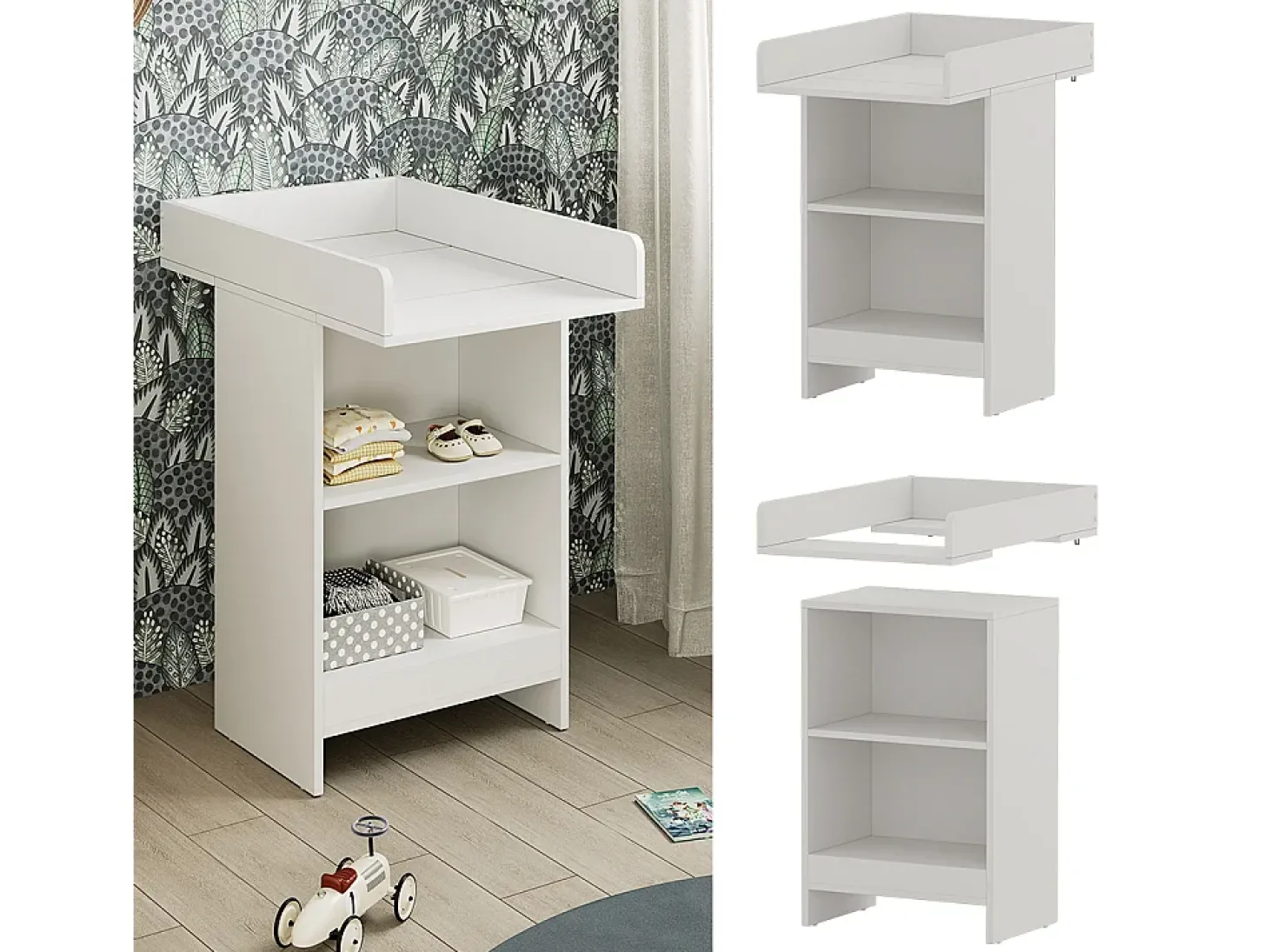Cómoda para mudar de roupa branco 60x88x103.5 mona
