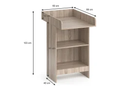 Cómoda para mudar de roupa sonoma 60x88x103 leo