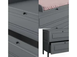 Cómoda para mudar de roupa cinza 108x70x98 ajaton