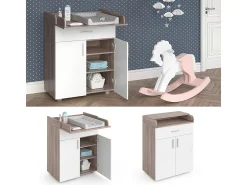Cómoda para mudar de roupa branco/sonoma 75x50x100 lena