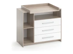 Cómoda para mudar de roupa branco/sonoma 113x53x100 oskar