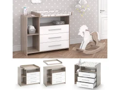 Cómoda para mudar de roupa branco/sonoma 113x53x100 oskar