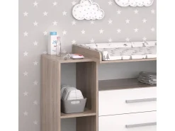 Cómoda para mudar de roupa branco/sonoma 113x53x100 oskar