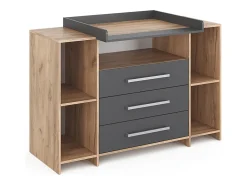 Cómoda para mudar de roupa antracite/sonoma 143x70x100 oskar