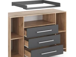 Cómoda para mudar de roupa antracite/sonoma 143x70x100 oskar