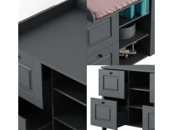 Cómoda para mudar de roupa cinza 133x70x98.4 ajaton