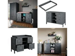 Cómoda para mudar de roupa cinza 133x70x98.4 ajaton