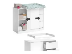 Cómoda para mudar de roupa branco 113x53x93 ruben