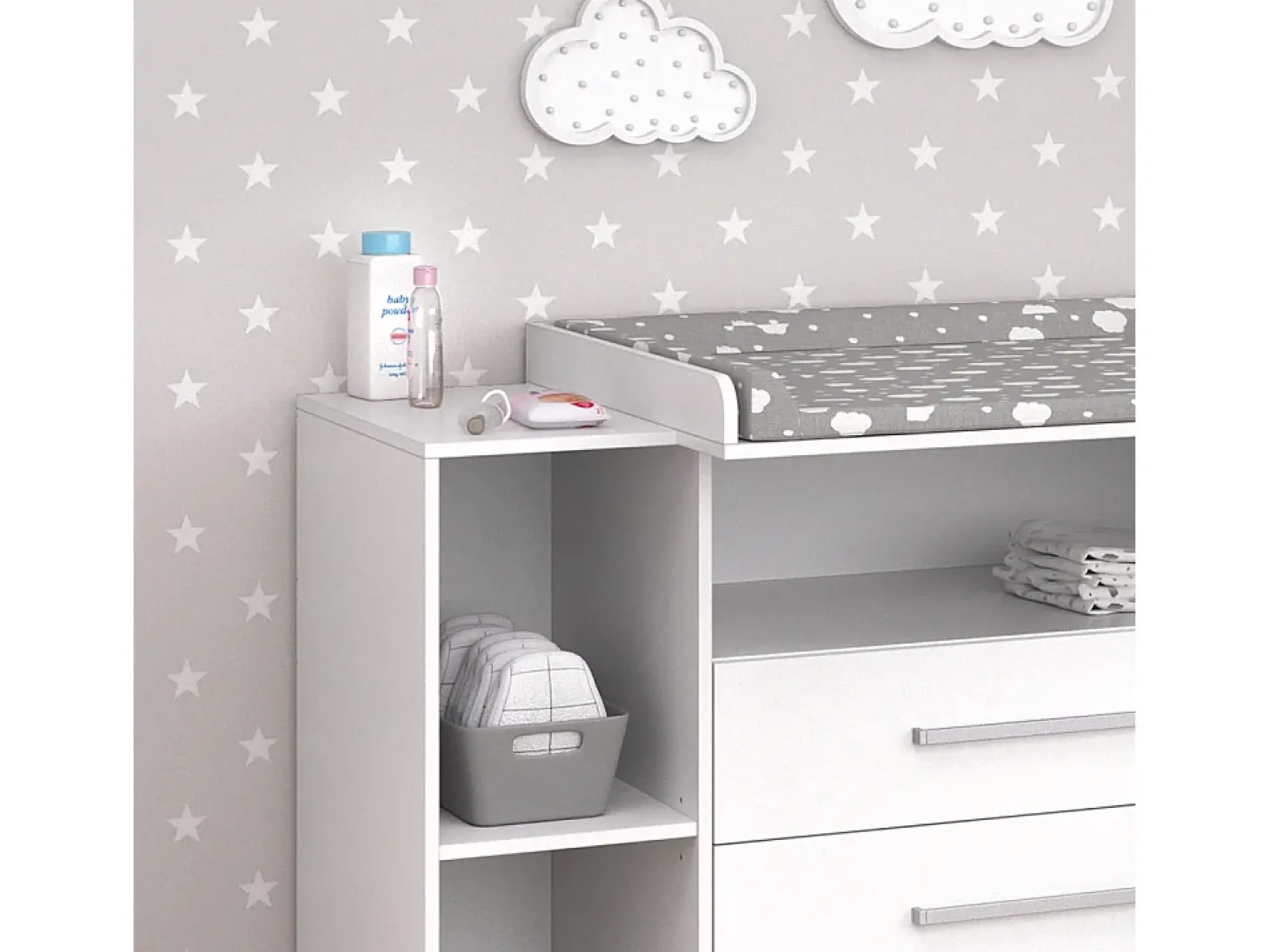 Cómoda para mudar de roupa branco 113x53x100 oskar