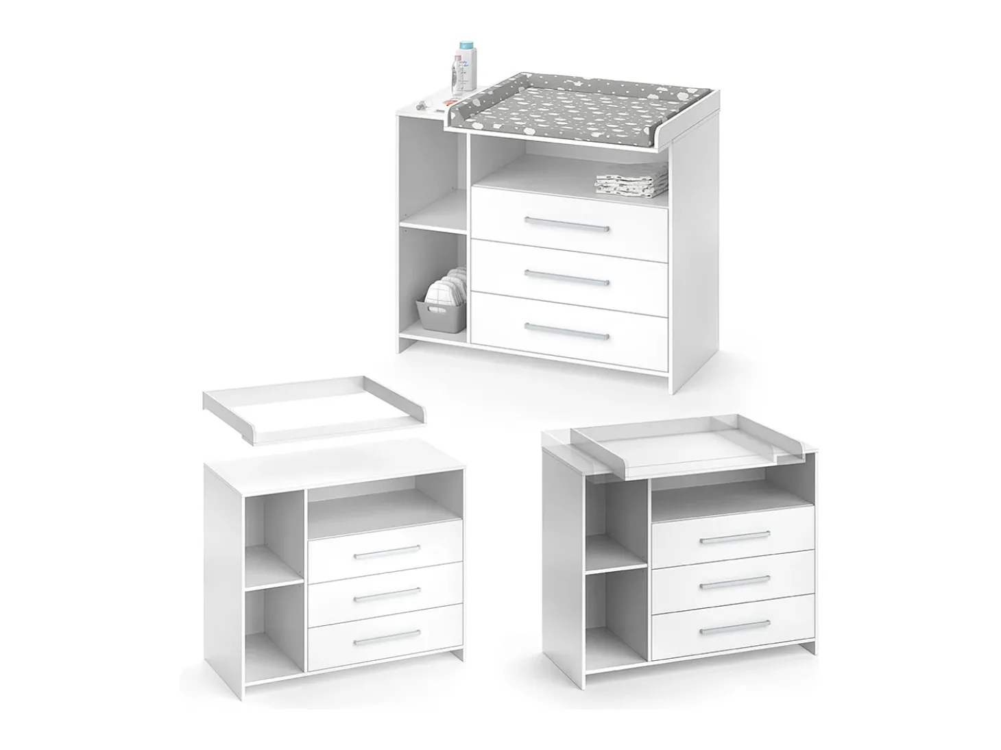 Cómoda para mudar de roupa branco 113x53x100 oskar