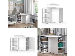 Cómoda para mudar de roupa branco 85x85x77.3 kristian