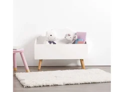 Cômoda para quarto infantil Douceur, 58 cm, melamina e pés de madeira brancos