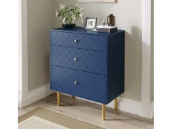Cómoda Ragement para quarto - 3 gavetas - azul escuro -
