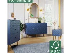Cómoda Ragement para quarto - 3 gavetas - azul escuro -