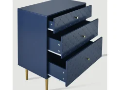 Cómoda Ragement para quarto - 3 gavetas - azul escuro -
