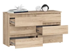 Cômoda Sonoma Oak 100cm | 6 Gavetas com Travas | Montagem Fácil
