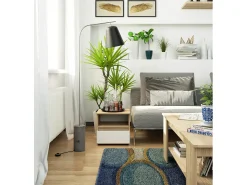 Cômoda Sonora - Carvalho Sonoma/Branco com Gaveta e Prateleira, 40cm de Largura