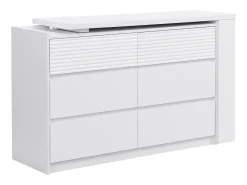 Cómoda toucador 6 gavetas e 3 nichos branco - BOPANIA