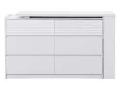 Cómoda toucador 6 gavetas e 3 nichos branco - BOPANIA