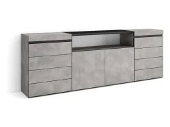 Cómoda, 214x35x75cm, Para quarto, dormitório, Camiseiro, Cimento