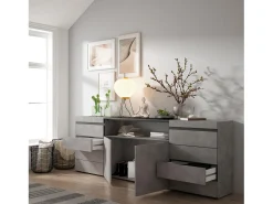 Cómoda, 214x35x75cm, Para quarto, dormitório, Camiseiro, Cimento