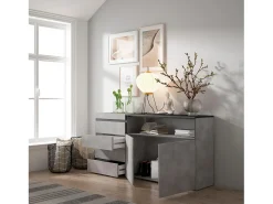 Cómoda, 135x57x75cm, Para quarto, dormitório, Camiseiro, Cimento