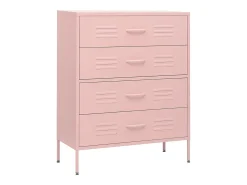 Cómoda/aparador com gavetas aço 80x35x101,5 cm rosa