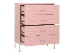 Cómoda/aparador com gavetas aço 80x35x101,5 cm rosa