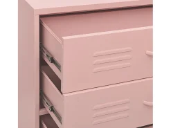 Cómoda/aparador com gavetas aço 80x35x101,5 cm rosa