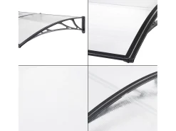 Cobertura de entrada de design cobertura de boas-vindas resistente às intempéries 240 x 100 cm preta transparente 03_0006389