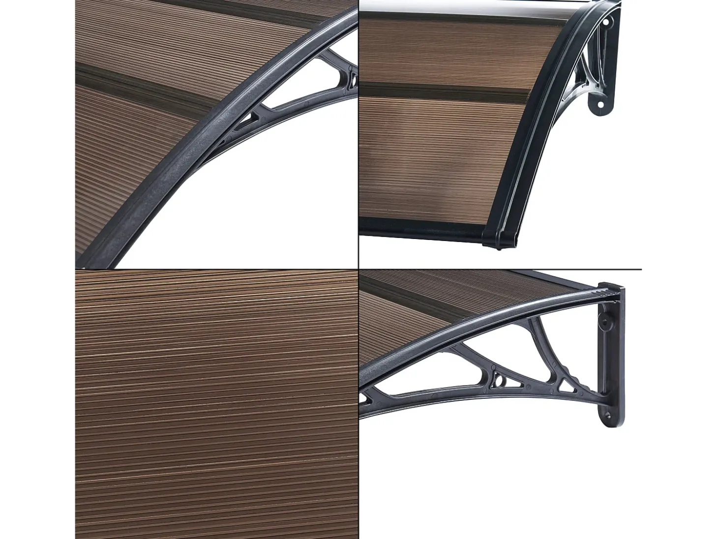 Cobertura de entrada de design cobertura de boas-vindas resistente às intempéries 120 x 80 cm preto/marrom 03_0006384