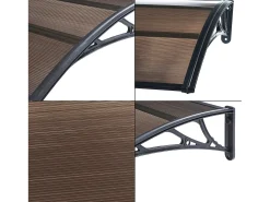 Cobertura de entrada de design cobertura de boas-vindas resistente às intempéries 100 x 100 cm preto/marrom 03_0006379